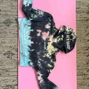 Barstool Call Her Daddy I am unwell Tie-Dye Cropped Hoodie small